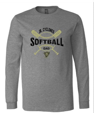 JR CYCLONES LONG SLEEVE TEE CROSSED BATS AND BALL
