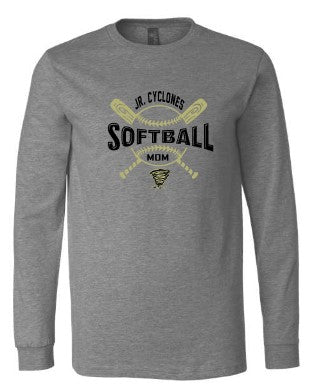 JR CYCLONES LONG SLEEVE TEE CROSSED BATS AND BALL