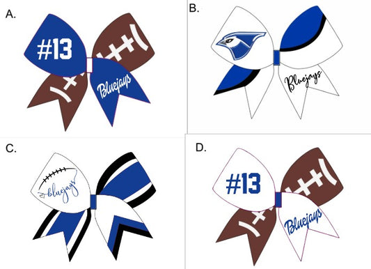 Bluejays Football Cheer Bow