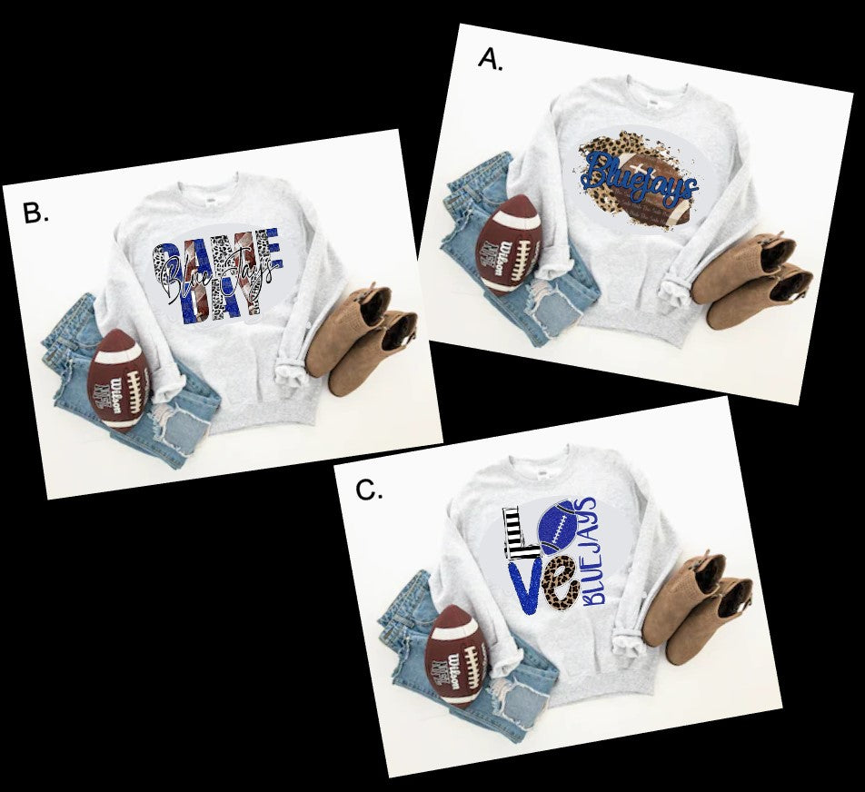 Bluejays Crew Sweatshirt- JERZEES/GILDAN