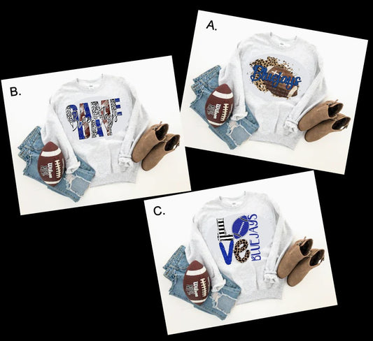 Bluejays Crew Sweatshirt- JERZEES/GILDAN
