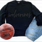 WOLVERINES BASKETBALL PUFF MATTE BLACK ON BLACK Crew Sweatshirt