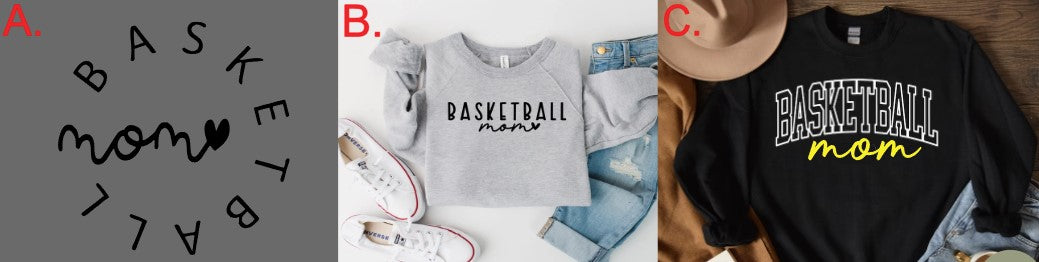 BASKETBALL MOM Crew Sweatshirts WOLVERINES