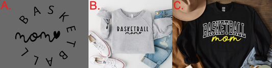 BASKETBALL MOM Crew Sweatshirts WOLVERINES
