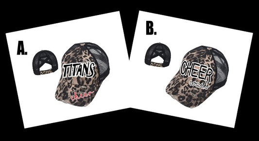 TITANS CHEER LEOPARD CRISS CROSS HAT