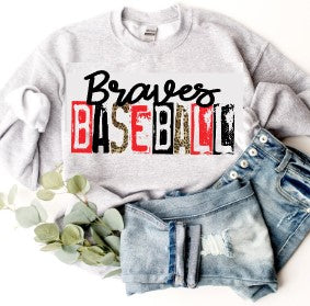 BRAVES Crew Sweatshirt- JERZEES