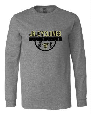 JR CYCLONES LONG SLEEVE TEE HALF BALL DESIGN