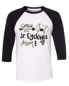 JR CYCLONES BASEBALL TEE MOM DESIGN