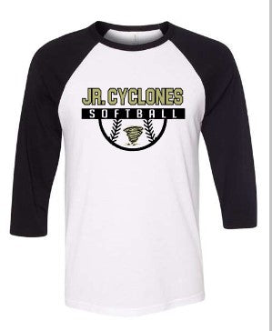 JR CYCLONES BASEBALL TEE HALF BALL DESIGN