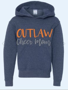 OUTLAW CHEER MOM HEATHER NAVY HOODIE