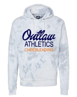 Tie-Dye Fleece Hooded Sweatshirt with Outlaw Athletics Design A.
