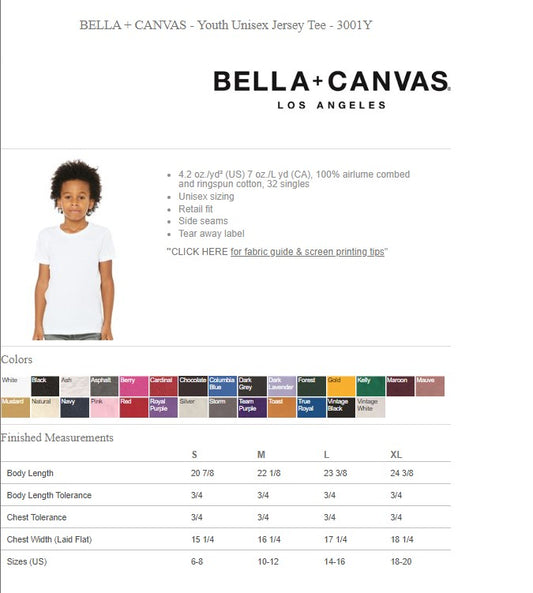 TOP TIER Short sleeve tee Bella + Canvas Youth